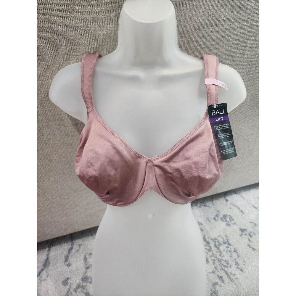 Bali Live It Up Full Figure Seamless Underwire Lift Bra 38D Mauve DF3353 NWT